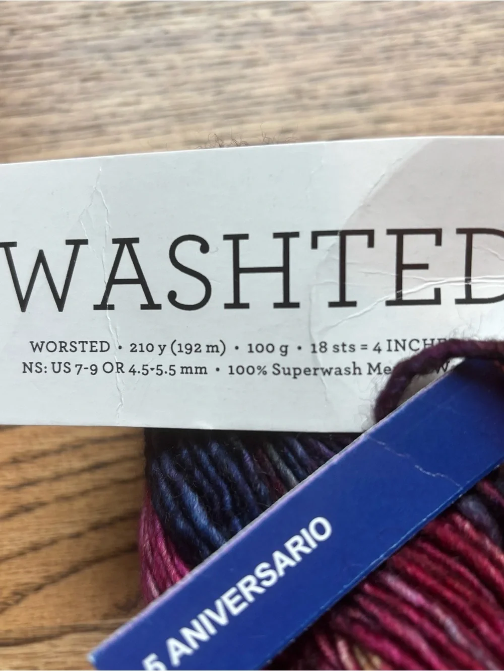 Malabrigo Yarn Washted #5 Aniversario Purple Blue 100% SW Merino Wool Single Ply